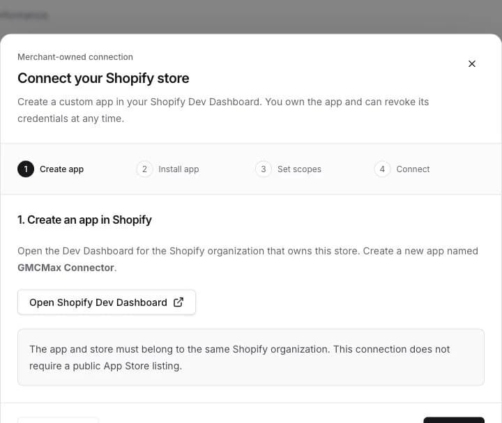 Connect Shopify in GMCMax